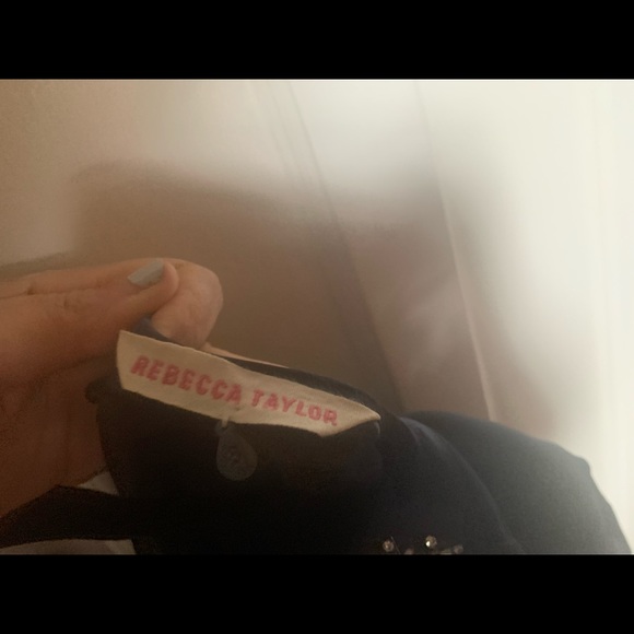 Rebecca Taylor stunning navy blue crepe blouse. - Picture 3 of 5